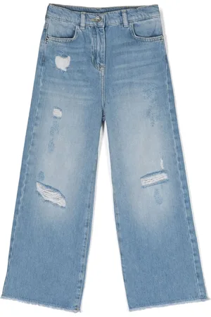 Patrizia Pepe Girl Jeans med lige ben og slitageeffekt