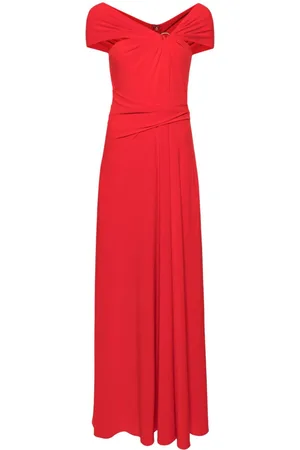 TALBOT RUNHOF Draperet kjole med off-the-shoulder-snit