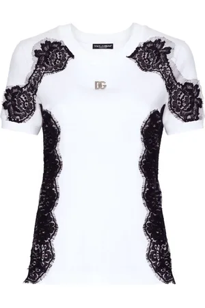 Dolce & Gabbana T-shirt med blondedetalje