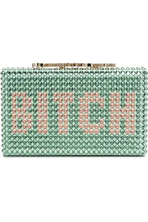 Philipp Plein Clutch med ædelstensslogan