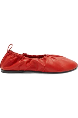 Jil Sander Ballerinaer i læder med samledetalje