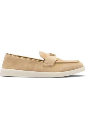 Prada Loafers i ruskind med trekantet logo