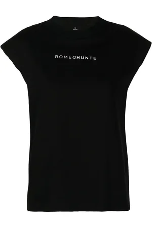 ROMEO HUNTE T-shirt med skulderpuder og logotryk
