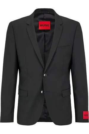 HUGO BOSS Blazer med hakrevers og logomærke