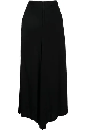 YOHJI YAMAMOTO Cropped bukser med plisseret detalje og lynlås