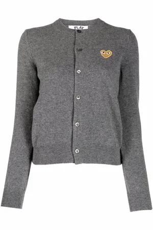 Comme des Garçons Uldstrikket cardigan med broderet hjerte