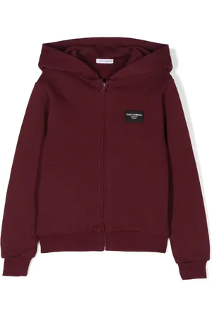 Dolce & Gabbana Hættetrøje med logo-applikation og lynlås