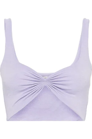 MANURI Cropped tanktop med ruchet detalje