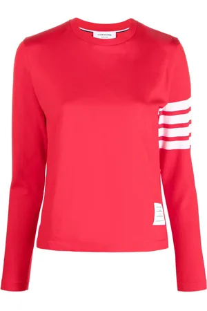 Thom Browne T-shirt med 4-Bar striber og 2003-tryk