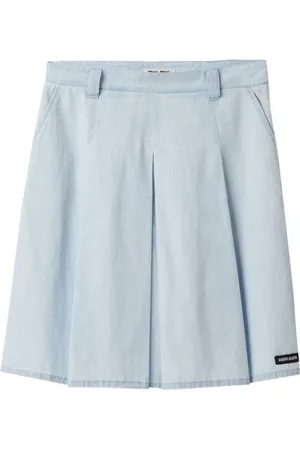 Miu Miu Chambray-skjorte med plisseringer