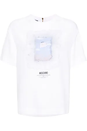 Moschino Skjorte i crepe med grafisk tryk