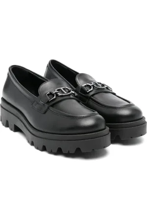 Twin-Set Loafers i læder med logoplade