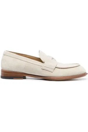 Alexander McQueen Loafers i ruskind med logoplade