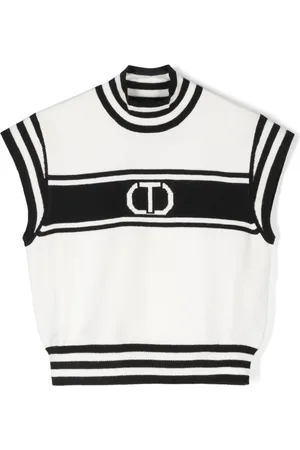 Twin-Set ærmeløs top med intarsia-logo