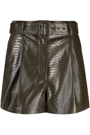 Twin-Set Korte shorts med slangeskindseffekt og bælte