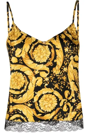 VERSACE Camisole-top i silke med Barocco-tryk
