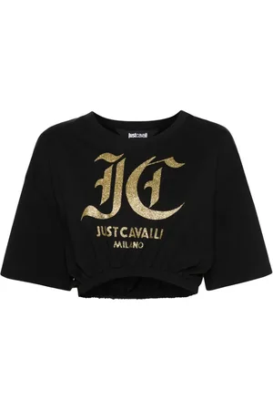 Roberto Cavalli Cropped top med logotryk