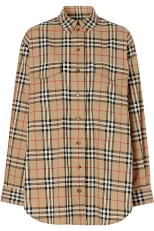 Burberry Vintage-ternet oversize skjorte