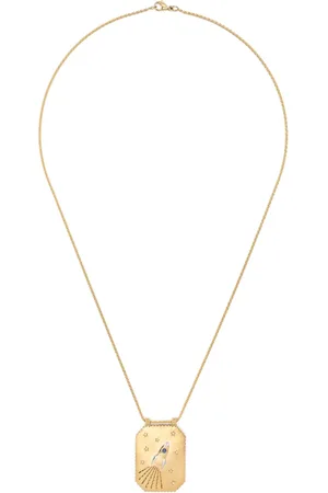 Marie Lichtenberg Love You halskæde i 18 karat guld med diamant og safir