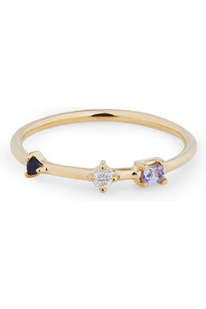Otiumberg Three Stone Bamboo diamantring i 9 karat guld