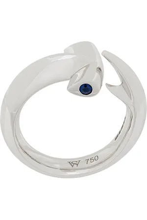 STEPHEN WEBSTER Hammerhead ring i 18 karat hvidguld med safir