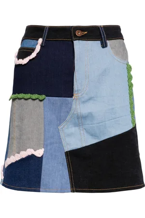 Cavia Kort denimnederdel med patchwork