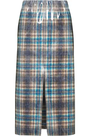 Maison Margiela X Pendleton lakeret nederdel i tern