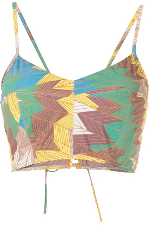 AMIR SLAMA Cropped camisole-top med logotryk