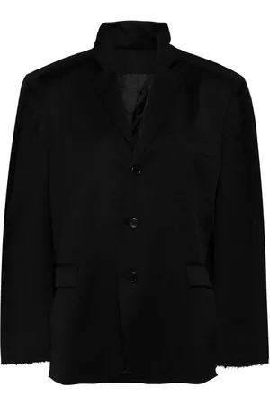 PROTOTYPES Enkeltradet blazer med frynset kant