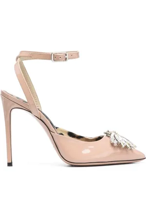 Philipp Plein Krystaludsmykket slingback-pumps i lakeret læder