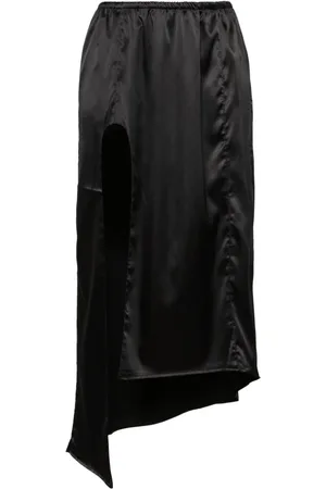Elena Velez Asymmetrisk nederdel i satin med slids