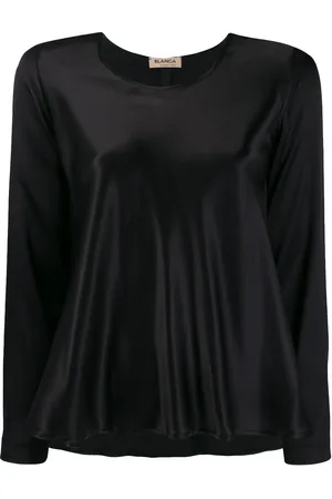 BLANCA Top i satin med svaj