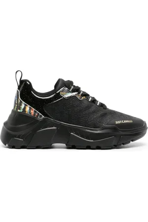 Roberto Cavalli Kraftige sneakers med paneler og monogram