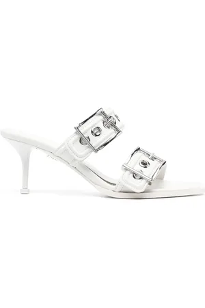 Alexander McQueen Punk mules i læder med dobbelt spænde