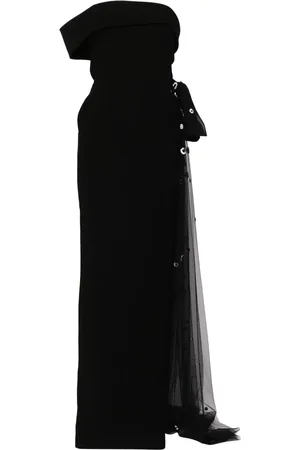 Saiid Kobeisy Kjole med off-shoulder-snit og blomstret applikation
