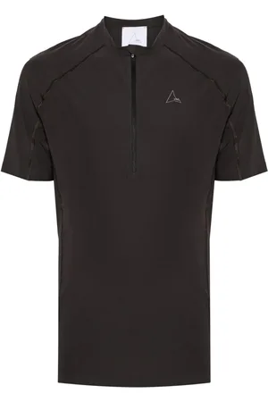 ROA T-shirt med logotryk og lynlås
