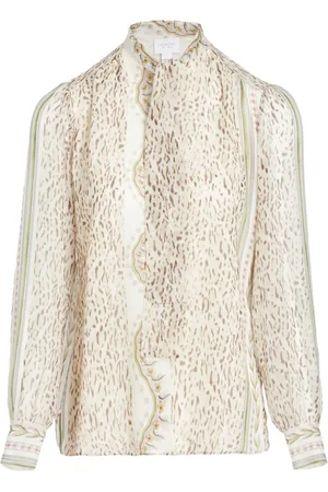 Giambattista Valli Bluse i silke-georgette med abstrakt tryk