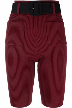 Self-Portrait Ribstrikkede shorts med bælte
