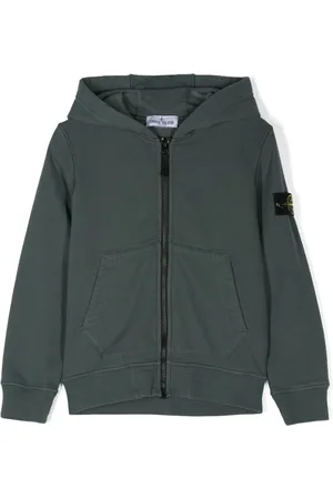 Stone Island Hættetrøje med lynlås og kompasmærke