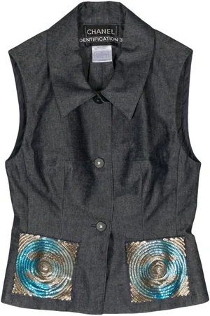 CHANEL Denimvest med paillet-udsmykning fra 2000