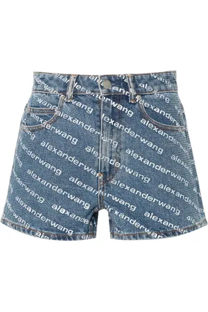 Alexander Wang Denimshorts med rhinsten