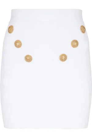 Balmain Finstrikket kort nederdel med seks knapper