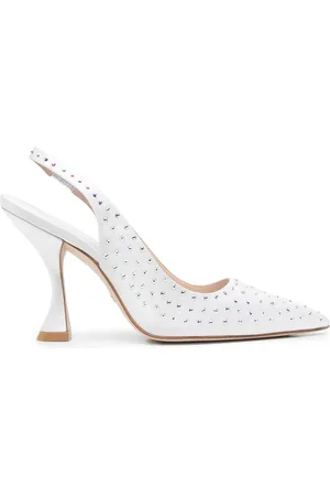 Stuart Weitzman Krystaludsmykkede slingback-pumps