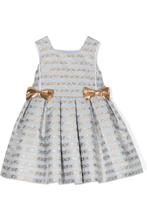 HUCKLEBONES LONDON Midi kjole i mønstret jacquard med sløjfedetalje