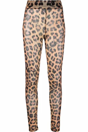 Philipp Plein Semi-gennemsigtige leggings med leopardtryk