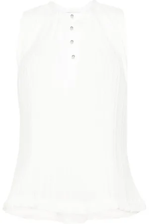 Lanvin ærmeløs top med plisseringer