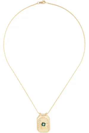 Marie Lichtenberg Clover Scapular halskæde i 18 karat guld med diamant