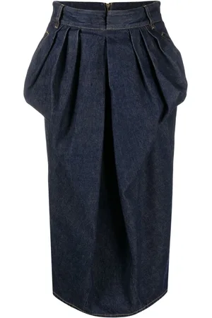 Maison Margiela Plisseret denimnederdel