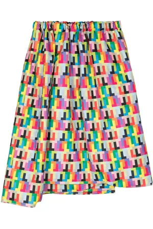 Comme des Garçons Asymmetrisk nederdel med geometrisk tryk