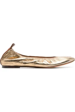 Lanvin Metalliske ballerinaer i læder